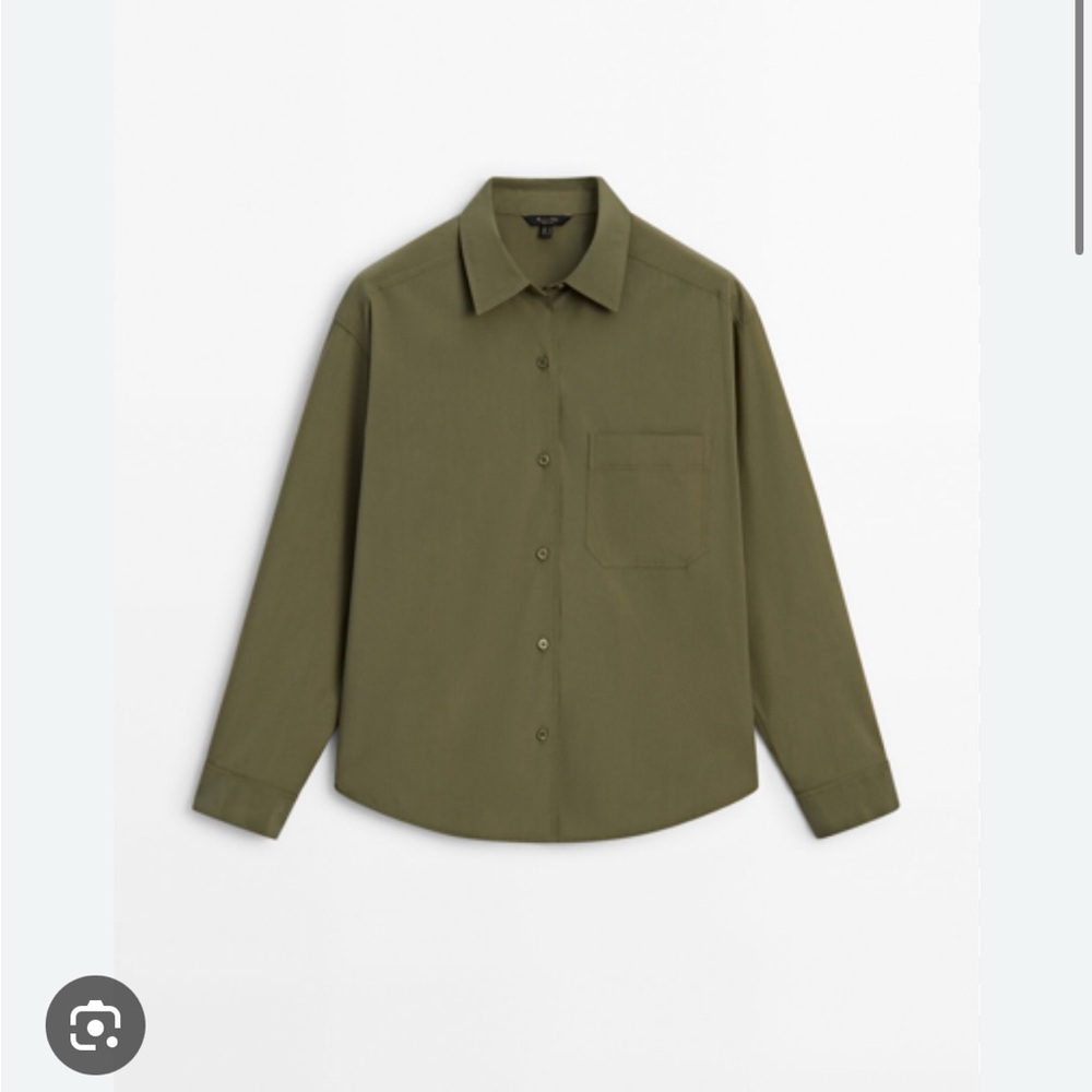 Massimo Dutti Flowing Shirt with stitching and chest pocket